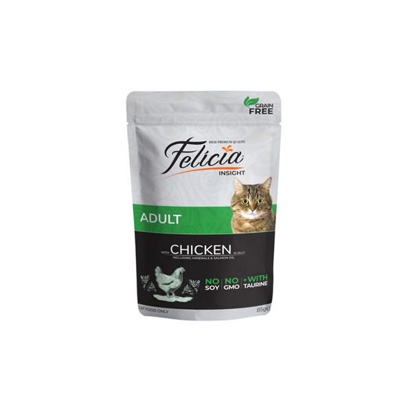 Felicia Tahılsız Pouch Yetişkin Tavuklu Yaş Kedi Maması 85 gr