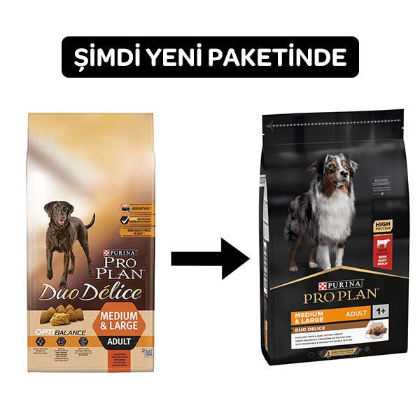 Pro Plan Duo Delice Sığır Etli Orta ve Büyük Irk Yetişkin Köpek Maması  2.5 Kg