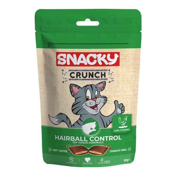 Snacky Kedi Crunch Ödül Hairball Cont.Tavuk 60 gr X 6 ADET