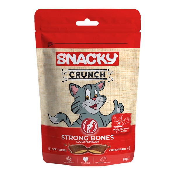 Snacky Kedi Crunch Ödül Strong Tavuk-Peynir 60gr X 12 ADET