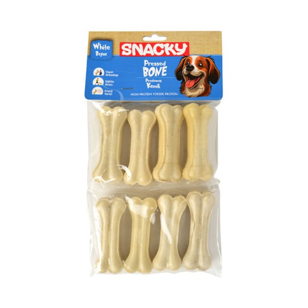 Snacky Beyaz Köpek Çiğneme Kemiği 7,5cm *8'li *180g X 6 ADET