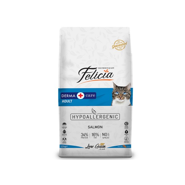 Felicia Yetişkin Somonlu Az Tahıllı HypoAllergenic Kedi Maması 12 Kg