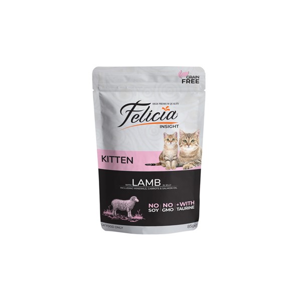 Felicia Tahılsız Pouch Yavru Kuzu Etli Yaş Kedi Maması  85 gr