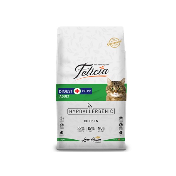 Felicia Yetişkin Tavuklu Az Tahıllı HypoAllergenic Kedi Maması  12 Kg