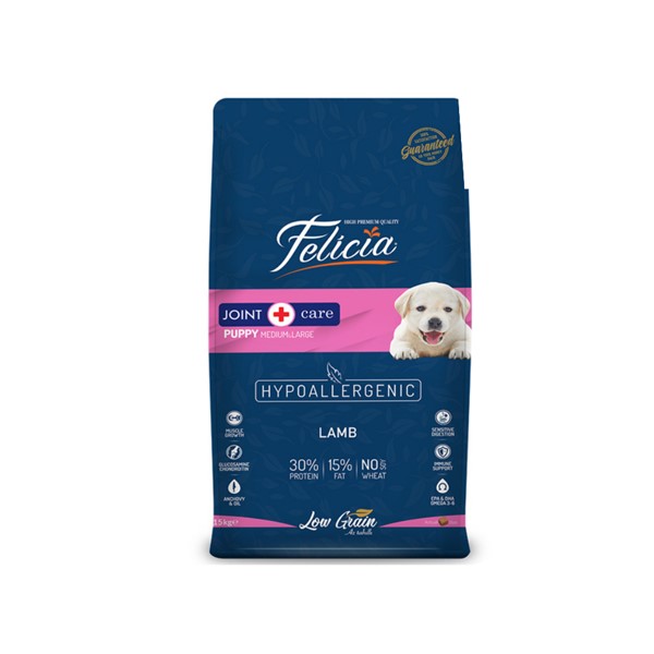 Felicia Yavru Kuzulu M/Large Az Tahıllı Breed HypoAllergenic Köpek Maması  15 Kg