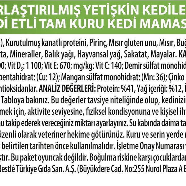 Pro plan Kısırlaştırılmış Hindi Etli Kuru Kedi Maması 3KG