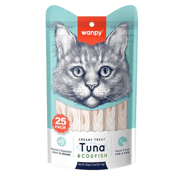 Wanpy Ton&Morina Balıklı Krema Kedi Ödülü 25 li 14 gr X 3 PAKET