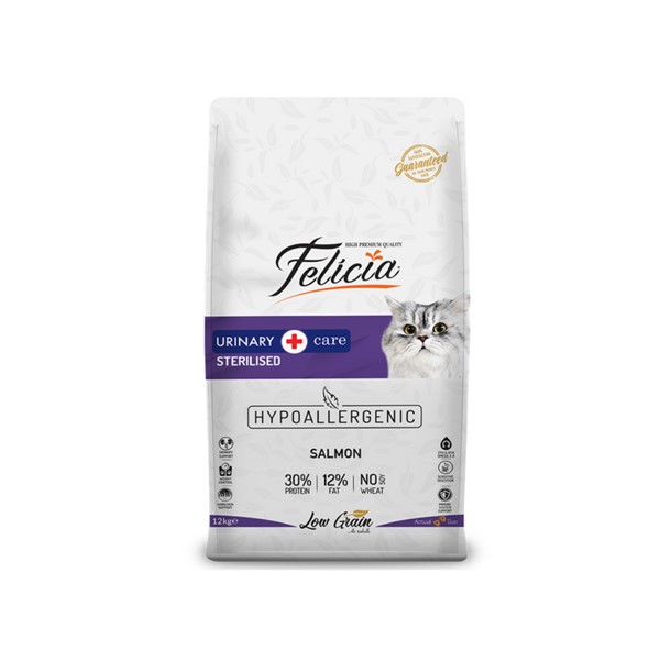 Felicia Sterilised Somonlu Az Tahıllı HypoAllergenic Kedi Maması 12 Kg