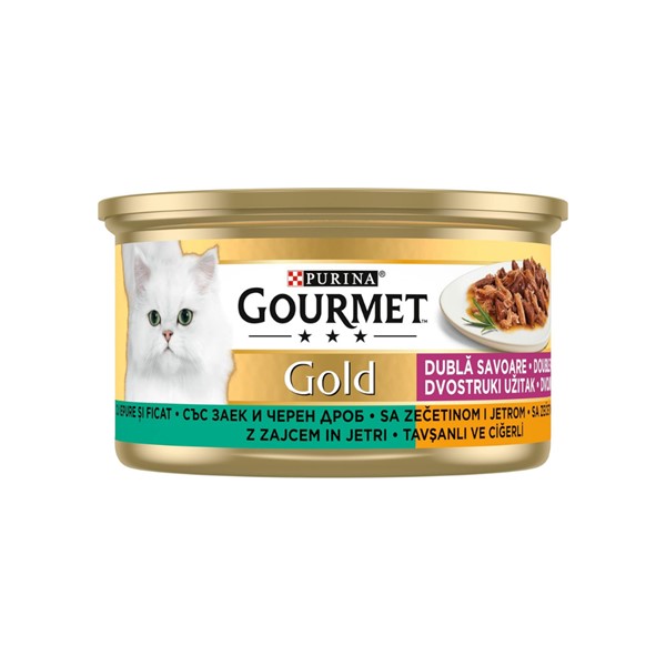 Gourmet Gold Çifte Lezzet Ciğerli&Tavşanlı Yaş Kedi Maması 85gr