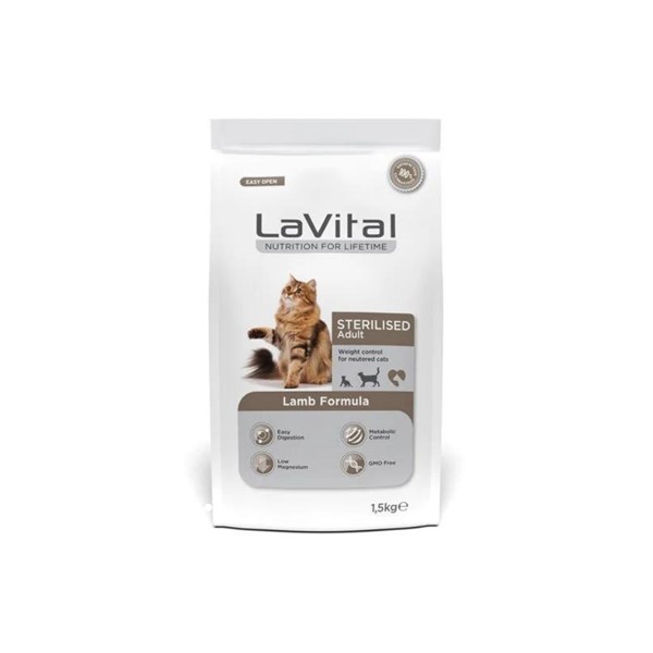 Lavital Sterilised Kuzu Etli Kısırlaştırılmış Kedi Maması 1.5 Kg