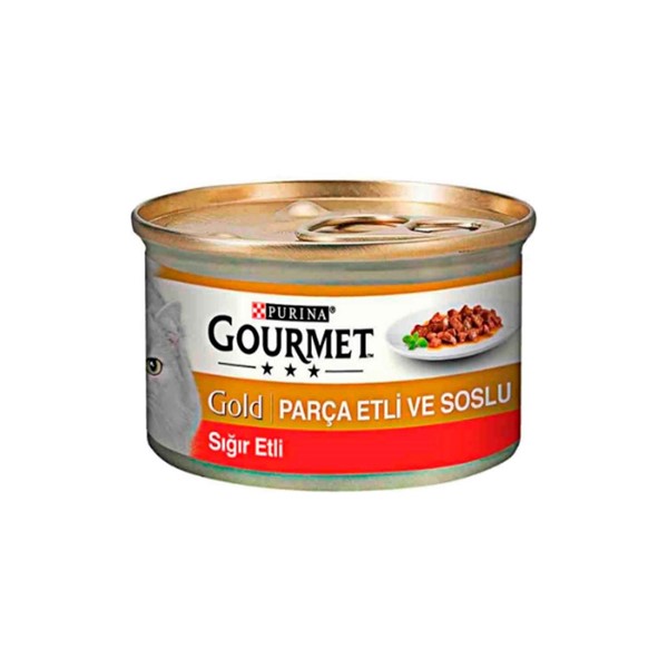 Gourmet Gold Parça Etli Sığır Etli Yaş Kedi Maması 85gr