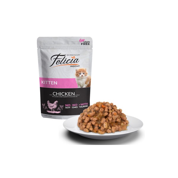 Felicia Tahılsız Pouch Yavru Tavuklu Yaş Kedi Maması 85 gr