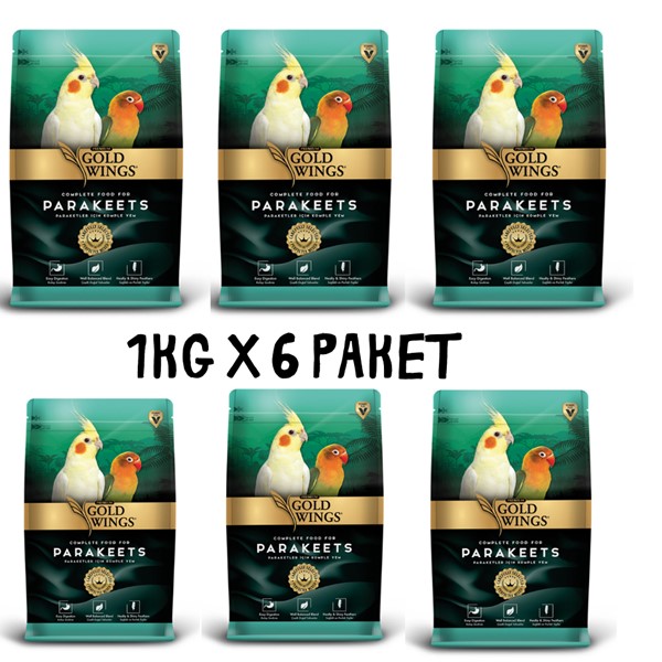 Gold Wings Premium Paraket Yemi 1 Kg X 6 Paket