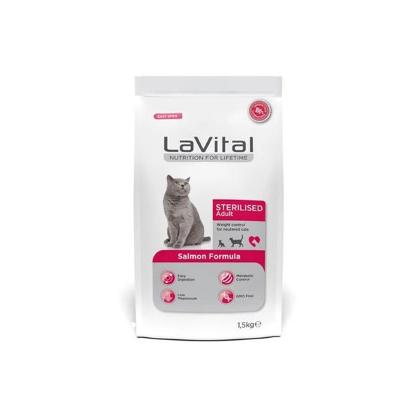 Lavital Sterilised Somonlu Kısırlaştırılmış Kedi Maması 1.5 Kg