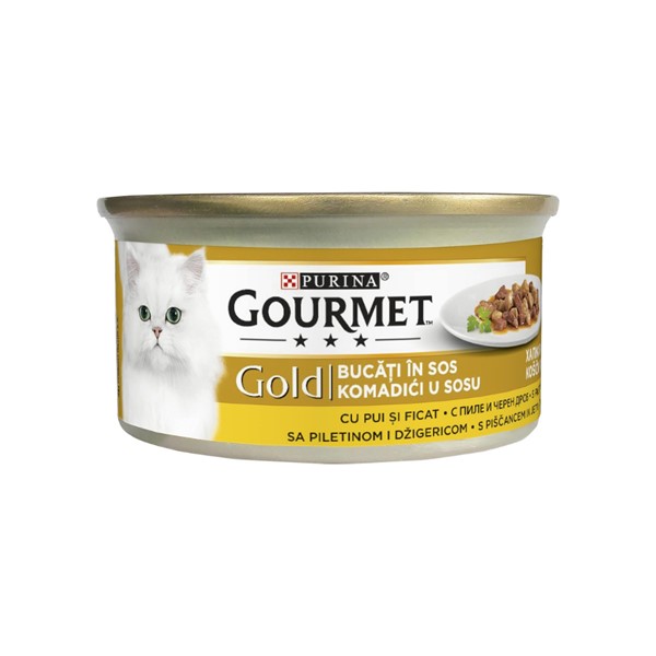 Gourmet Gold Parça Etli Tavuklu & Ciğerli Yaş Kedi Maması 85gr