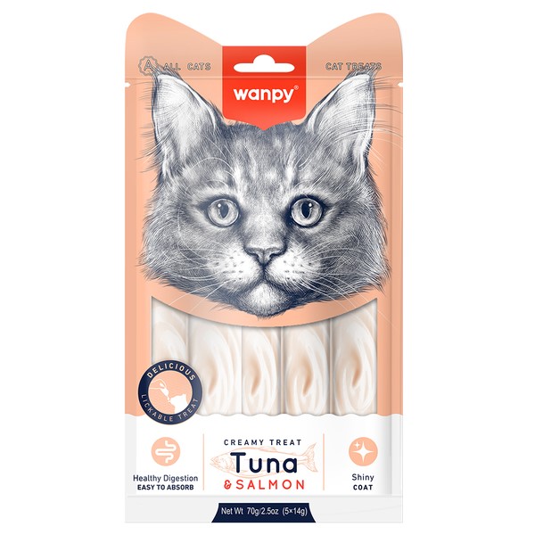 Wanpy Ton&Somon Krema Likit Kedi Ödülü 5 ADET x14gr X 12 PAKET