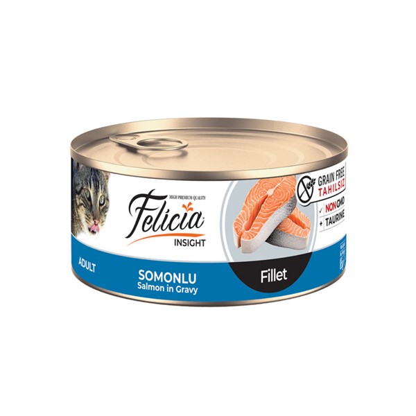 Felicia Tahılsız Konserve Somonlu Fileto Yaş Kedi Maması 85 gr