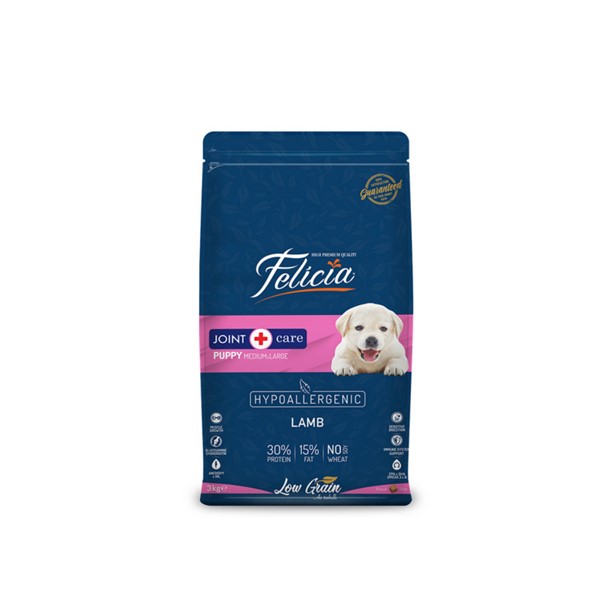 Felicia Yavru Kuzulu M/Large Az Tahıllı Breed HypoAllergenic Köpek Maması 3 Kg