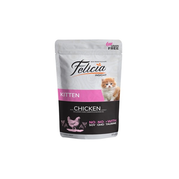 Felicia Tahılsız Pouch Yavru Tavuklu Yaş Kedi Maması 85 gr