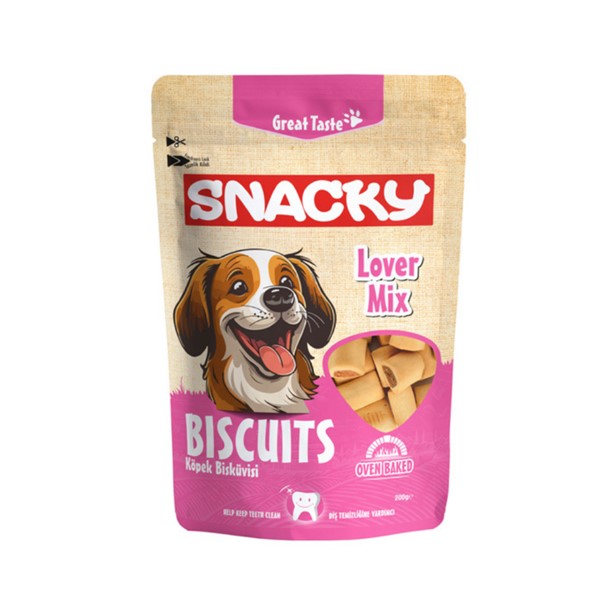 Snacky Lover Mix Köpek Ödül Bisküvisi 200 Gr