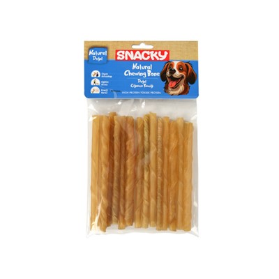 snacky natural köpek burgu 15'li *13cm *105g x 6 adet, 8682631205140,snacky,çiğneme kemiği,köpek ödül kemiği