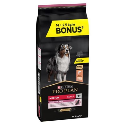 pro plan medium somonlu kuru köpek maması, yetişkin, 14 kg + 2.5 kg hediye, proplan,somonlu köpek maması,kuru öpek maması,yetişkin köpek maması,mankypetshop