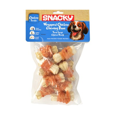 snacky beyaz tavuk sargılı köpek ödülü 10'lu *5cm *120g x 6 adet, 8682631205256,snacky,sargılı köpek ödül amamsı,tavuklu köpek ödül maması