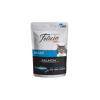 felicia tahılsız pouch yetişkin somonlu yaş kedi maması  85 gr, 8682631200060,felicia,yaş kedi maması,somonlu yaş mama