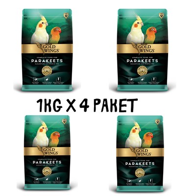 gold wings premium paraket yemi 1 kg x 4 paket, 8680468041863,gold wings premium, paraket yemi 1 kg