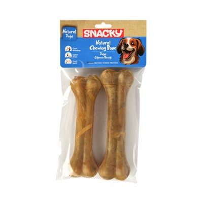 snacky nat. köpek çiğneme kemiği 15cm *2'li *155g x 6 adet, 8682631205058,snacky ödül kemiği