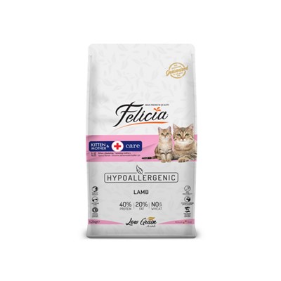 felicia yavru kuzu etli az tahıllı hypoallergenic kedi maması  12 kg, 8681299606696,yavru ve emziren kediler için mama,kuru kedi maması,kuzulu yavru kedi maması,felicia mama