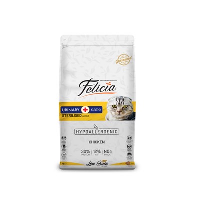 felicia sterilised tavuklu az tahıllı hypoallergenic kedi maması 2 kg, 8681299606641,felicia,kuru kedi maması,yetişkin kedi maması,tavuklu kedi maması,kısırlaştırılmış kedi maması