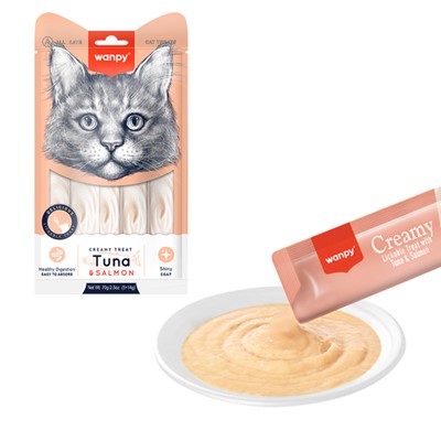 Wanpy Ton&Somon Krema Likit Kedi Ödülü 5 ADET x14gr X 12 PAKET