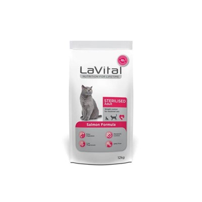 lavital sterilised somonlu kısırlaştırılmış kedi maması 12 kg, 8681612751829,lavital,somonlu kuru mama,kısırlaştırılmış kedi maması