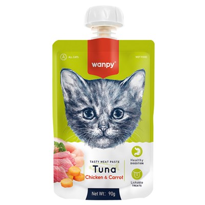 wanpy taze ton balıklı&tavuklu kedi et ezmesi 90 gr x 12 adet, wanpy taze ton balıklı&tavuklu kedi et ezmesi,wanpy,mankypetshop,kedi ödül maması