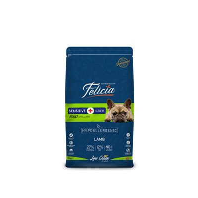 felicia yetişkin kuzulu small/mini az tahıllı hypoallergenic köpek maması 3 kg, 8681299602001