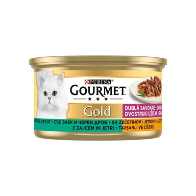 gourmet gold çifte lezzet ciğerli&tavşanlı yaş kedi maması 85gr, 7613032815066,gourmet gold çifte lezzet ciğerli&tavşanlı yaş kedi maması 85gr