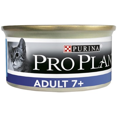 pro plan adult 7+ ton balıklı konserve yaş kedi maması 85 gr, proplan,ton balıklı yaş mama,yaş kedi maması,konserve kedi maması,mankypetshop,7yaş üstü kedi maması