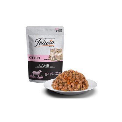 Felicia Tahılsız Pouch Yavru Kuzu Etli Yaş Kedi Maması  85 gr