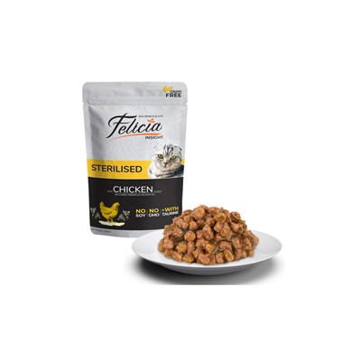 Felicia Tahılsız Pouch Sterilised Tavuklu Yaş Kedi Maması  85 gr