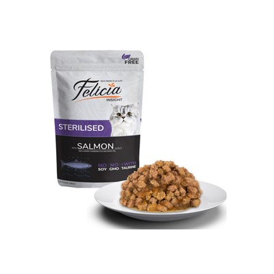 Felicia Tahılsız  Pouch Sterilised Somonlu Yaş Kedi Maması 85 gr