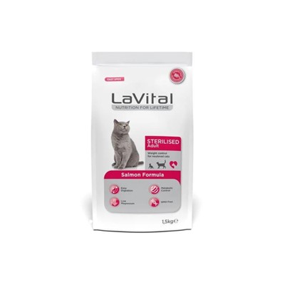 lavital sterilised somonlu kısırlaştırılmış kedi maması 1.5 kg, 8681612751898,lavital,kuru kedi maması,somonlu kedi maması,yetişkin kedi maması,mankypetshop