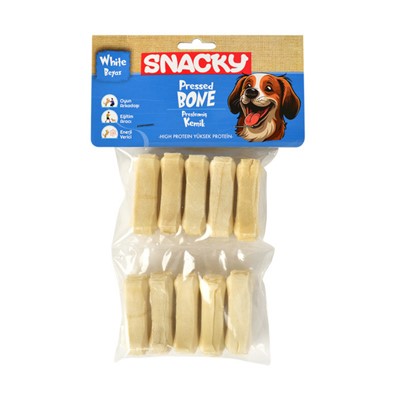 snacky beyaz köpek çiğneme kemiği 5cm *10'lu *110g x 6 adet, 8682631205072,snacky,köpek ödül maması,doğal ödül kemiği